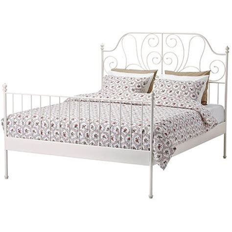 If you’re a romantic, you’ll find it hard to resist these decorative curves in <b>white</b> steel. . Ikea white metal bed frame